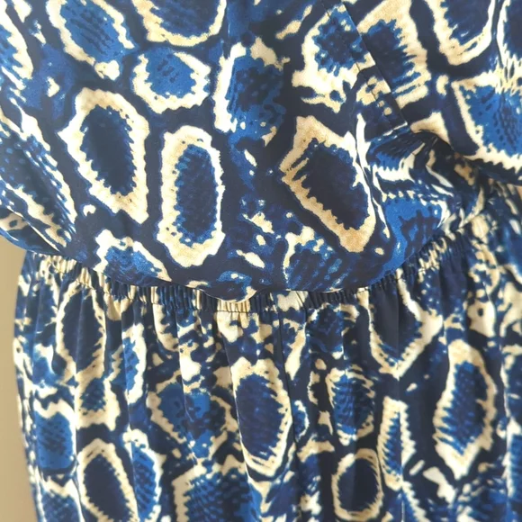 Express Snakeskin Wrap Front Culotte Jumpsuit - Picture 5 of 9